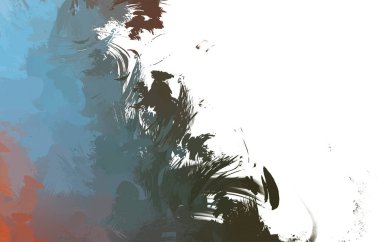 Duvar sanatı Eşsiz ve yaratıcı illüstrasyon. Fırça darbesi ile boyanmış. Renkli fırça darbelerinin soyut arkaplanı. Fırçalanmış canlı duvar kâğıdı. Boyalı sanatsal yaratım.