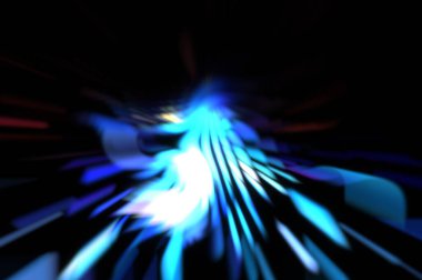 Işık parçacık izleri. Parlayan parçacıkları ve çizgileri olan ışık patlaması yıldızı. Güzel hareketli soyut ışın arkaplanı.