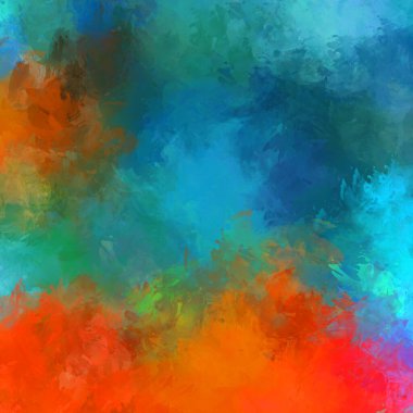 Duvar sanatı Eşsiz ve yaratıcı illüstrasyon. Fırça darbesi ile boyanmış. Renkli fırça darbelerinin soyut arkaplanı. Fırçalanmış canlı duvar kâğıdı. Boyalı sanatsal yaratım.