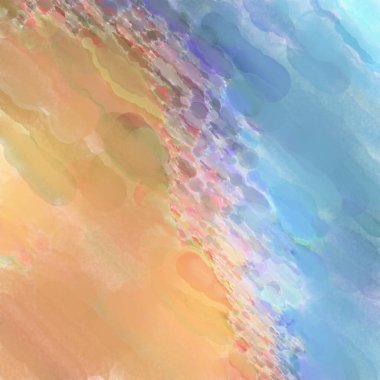 Çağdaş sanat. El işçiliğinin renkli dokusu. Modern resim. Yüzeyde suluboya vuruşlar. Sanatsal arkaplan resmi. Tablo üzerinde soyut resim. Fırça darbeleri. 