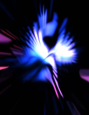 Işık parçacık izleri. Parlayan parçacıkları ve çizgileri olan ışık patlaması yıldızı. Güzel hareketli soyut ışın arkaplanı.