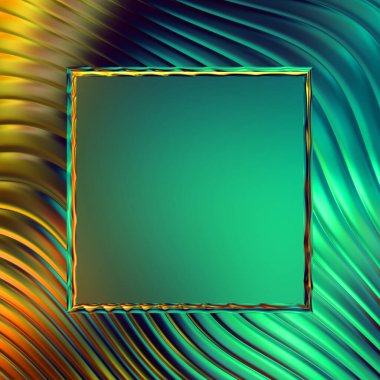 Soyut çerçeveli arkaplan. Renkli, canlı, dalgalı bir duvar kağıdı. Merkezi çerçeveli yaratıcı grafik 2d çizim. Dinamik şekilli modaya uygun sıvı örtüsü.