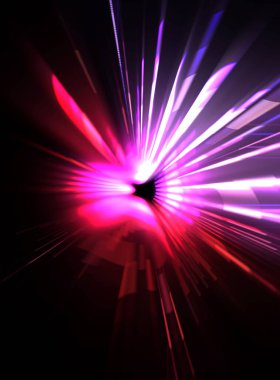 Fütürist mercek patlaması. Parlayan parçacıkları ve çizgileri olan ışık patlaması yıldızı. Güzel soyut ışın arkaplanı.