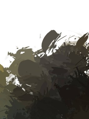 Taranmış Boyalı Soyut Arkaplan. Vahşi kaotik fırça darbeleri. Boya darbeleri. 2D İllüstrasyon. Fırça darbeli resim. 