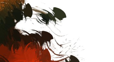 Taranmış Boyalı Soyut Arkaplan. Vahşi kaotik fırça darbeleri. Boya darbeleri. 2D İllüstrasyon. Fırça darbeli resim. 