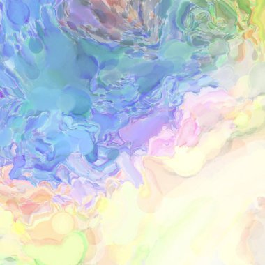 El yapımı sürreal soyut desenli suluboya. Modern sanatsal resim. 2D çizim. Arkaplan boyası karışımı. Yaratıcı duvar sanatı. Çağdaş sanat.