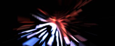 Işık parçacık izleri. Parlayan parçacıkları ve çizgileri olan ışık patlaması yıldızı. Güzel hareketli soyut ışın arkaplanı.