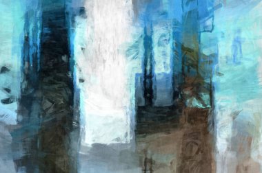 Soyut arkaplanda pürüzlü fırça darbeleri. Fırça boyası. Renkli boya darbeleri. Eşsiz duvar sanatı. Tuvaldeki modern sanat. Renkli çağdaş sanat eserleri. 