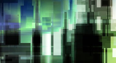 Fütürist soyut geometrik duvar kağıdı. Geometrik renkli şekiller. Dikdörtgen şekilli arka plan. Bir teknolojinin dijital illüstrasyonuName.