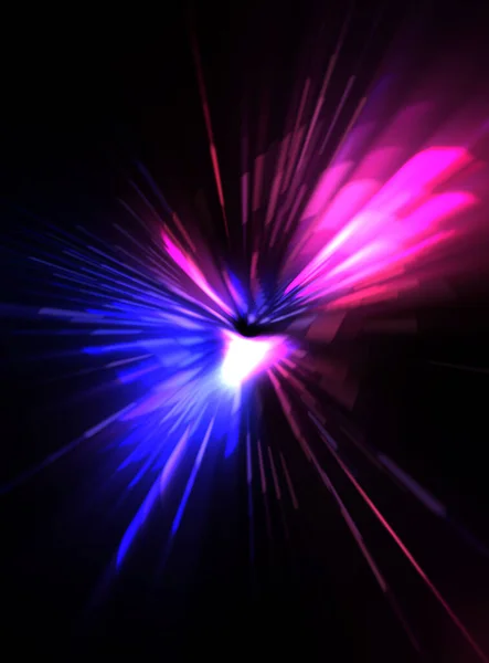 Une Fusée Éclairante Futuriste Étoile Explosion Lumineuse Avec Des Particules — Photo