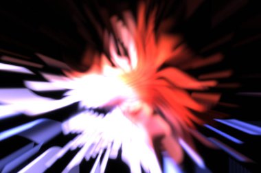 Işık parçacık izleri. Parlayan parçacıkları ve çizgileri olan ışık patlaması yıldızı. Güzel hareketli soyut ışın arkaplanı.