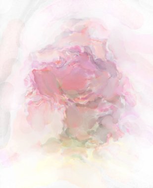 Yumuşak suluboya duvar kağıdı. Hafifçe fırçalanmış renkleri olan sanatsal bir resim. Pastel renkler arkaplana dokunmuş. Soyut duvar sanatı..