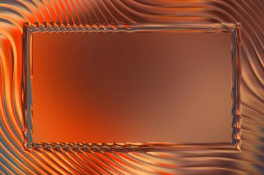 Soyut çerçeveli arkaplan. Renkli, canlı, dalgalı bir duvar kağıdı. Merkezi çerçeveli yaratıcı grafik 2d çizim. Dinamik şekilli modaya uygun sıvı örtüsü.