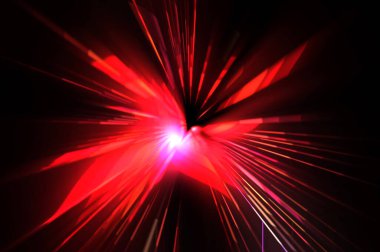 Fütürist mercek patlaması. Parlayan parçacıkları ve çizgileri olan ışık patlaması yıldızı. Güzel soyut ışın arkaplanı.