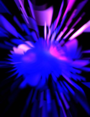 Işık parçacık izleri. Parlayan parçacıkları ve çizgileri olan ışık patlaması yıldızı. Güzel hareketli soyut ışın arkaplanı.