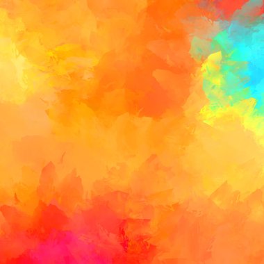 Canlı fırça darbeleriyle boyanmış. Renkli desenli resim. Fırçalanmış duvar kağıdını boya.