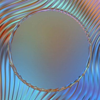 Soyut çerçeveli arkaplan. Renkli, canlı, dalgalı bir duvar kağıdı. Merkezi çerçeveli yaratıcı grafik 2d çizim. Dinamik şekilli modaya uygun sıvı örtüsü.