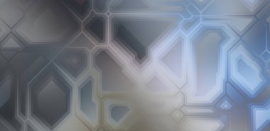 Renkli ve canlı geometrik şekiller katmanları var. Bir teknoloji planının dijital illüstrasyonu. Gelecekçi tasarım şablonu.