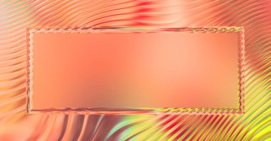 Soyut çerçeveli arkaplan. Renkli, canlı, dalgalı bir duvar kağıdı. Merkezi çerçeveli yaratıcı grafik 2d çizim. Dinamik şekilli modaya uygun sıvı örtüsü.