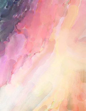 2D çizim. Sanatsal arkaplan resmi. Tablo üzerinde soyut resim. Çağdaş sanat. El yapımı resim. Renkli doku. Modern sanat eserleri. Yüzeyde suluboya fırça darbeleriyle boyama.