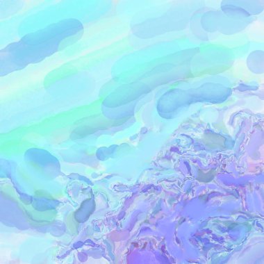 Çağdaş sanat. El işçiliğinin renkli dokusu. Modern resim. Yüzeyde suluboya vuruşlar. Sanatsal arkaplan resmi. Tablo üzerinde soyut resim. Fırça darbeleri. 