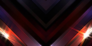 Soyut parlayan geometrik ışıklar arka planda. Fraktal simetrik grafik çizimi. Parıldayan ve parıldayan çubukları kesiştir.