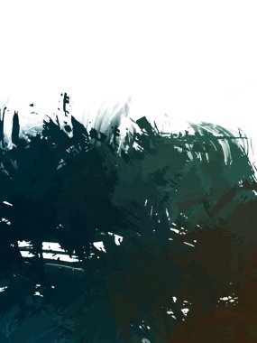 Taranmış Boyalı Soyut Arkaplan. Vahşi kaotik fırça darbeleri. Boya darbeleri. 2D İllüstrasyon. Fırça darbeli resim. 