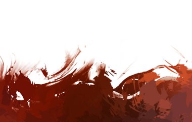 Taranmış Boyalı Soyut Arkaplan. Vahşi kaotik fırça darbeleri. Boya darbeleri. 2D İllüstrasyon. Fırça darbeli resim. 