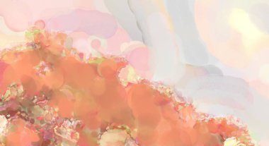 Yumuşak suluboya duvar kağıdı. Hafifçe fırçalanmış renkleri olan sanatsal bir resim. Pastel renkler arkaplana dokunmuş. Soyut duvar sanatı..