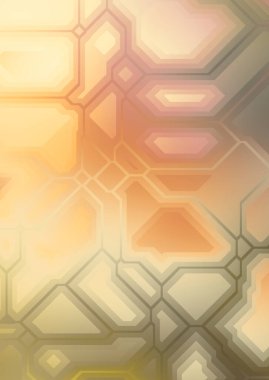 Renkli ve canlı geometrik şekiller katmanları var. Bir teknoloji planının dijital illüstrasyonu. Gelecekçi tasarım şablonu.