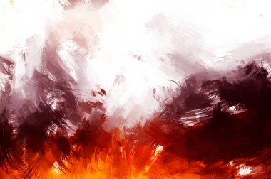 Canlı fırça darbeleriyle boyanmış. Renkli desenli resim. Fırçalanmış duvar kağıdını boya.