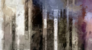 Soyut arkaplanda pürüzlü fırça darbeleri. Fırça boyası. Renkli boya darbeleri. Eşsiz duvar sanatı. Tuvaldeki modern sanat. Renkli çağdaş sanat eserleri. 