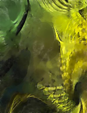 Modern sanat. Renkli çağdaş sanat eserleri. Renkli boya darbeleri. Soyut arkaplanda fırça darbeleri. fırça boyası.