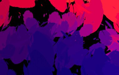 Vahşi fırça darbeleriyle yaratıcı soyut resim. Artistik fırça darbeleriyle donatılmış. Renkli ve canlı bir tasvir. Boyalı sanat.