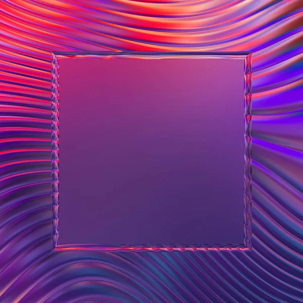 Soyut çerçeveli arkaplan. Renkli, canlı, dalgalı bir duvar kağıdı. Merkezi çerçeveli yaratıcı grafik 2d çizim. Dinamik şekilli modaya uygun sıvı örtüsü.