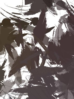 Renkli fırça darbelerinin 2B çizimi. Dekoratif doku resmi. Canlı boya desenli arka plan. Kaotik fırça darbeleri resim.