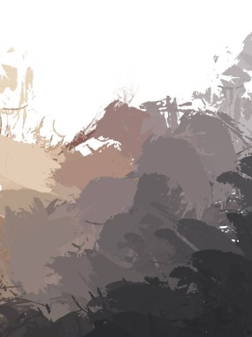 Taranmış Boyalı Soyut Arkaplan. Vahşi kaotik fırça darbeleri. Boya darbeleri. 2D İllüstrasyon. Fırça darbeli resim. 