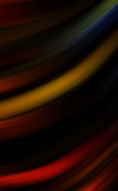 Siyah arka planda renkli düz çizgiler. Sıvı ve sıvı renkli dalgalar karanlıkta akıyor. Duvar kağıdı, afiş, arkaplan, kart, kitap, kapak, poster, afiş, broşür