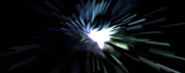 Işık parçacık izleri. Parlayan parçacıkları ve çizgileri olan ışık patlaması yıldızı. Güzel hareketli soyut ışın arkaplanı.