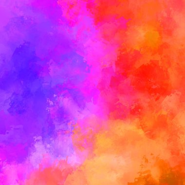 Canlı fırça darbeleriyle boyanmış. Renkli desenli resim. Fırçalanmış duvar kağıdını boya.