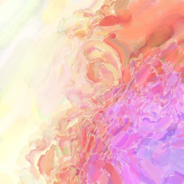 El yapımı sürreal soyut desenli suluboya. Modern sanatsal resim. 2D çizim. Arkaplan boyası karışımı. Yaratıcı duvar sanatı. Çağdaş sanat.