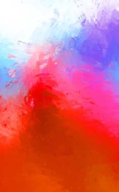 Yaratıcı soyut resim. Artistik fırça darbeleriyle donatılmış. Renkli ve canlı bir illüstrasyon. boyalı sanat