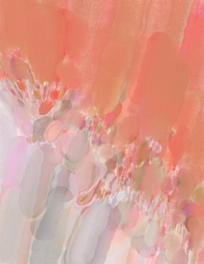 Pastel renklerde suluboya resim. Poster, duvar sanatı, afiş, kart, kitap kapağı ya da ambalaj için rahatlatıcı kompozisyonun yumuşak renkli çizimi. Modern fırça darbeleri resim.