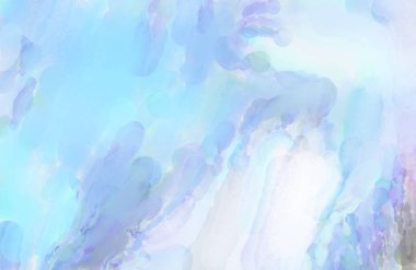 Pastel renklerde suluboya resim. Poster, duvar sanatı, afiş, kart, kitap kapağı ya da ambalaj için rahatlatıcı kompozisyonun yumuşak renkli çizimi. Modern fırça darbeleri resim.