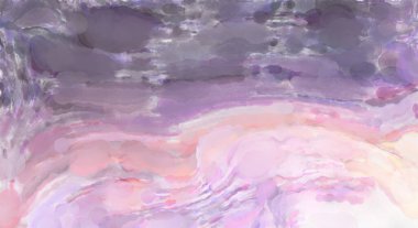 Poster, duvar sanatı, afiş, kart, kitap kapağı veya ambalaj için pastel renkli suluboya resim. Alkol mürekkebini andıran rahatlatıcı fırça darbelerinin modern resmi.