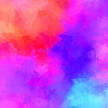 Canlı fırça darbeleriyle boyanmış. Renkli desenli resim. Fırçalanmış duvar kağıdını boya.