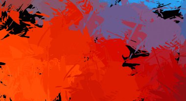 Canlı fırça darbeleriyle boyanmış. Renkli desenli resim. Fırçalanmış duvar kağıdını boya.