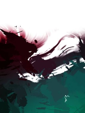 Taranmış Boyalı Soyut Arkaplan. Vahşi kaotik fırça darbeleri. Boya darbeleri. 2D İllüstrasyon. Fırça darbeli resim. 