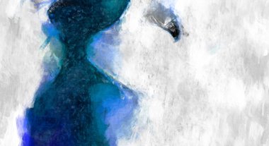 Soyut arkaplanda pürüzlü fırça darbeleri. Fırça boyası. Renkli boya darbeleri. Eşsiz duvar sanatı. Tuvaldeki modern sanat. Renkli çağdaş sanat eserleri. 