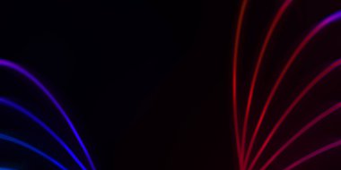 Işık dalgalarının neon renkli soyut tasarımı. Dijital arka plan ve neon ışığı parlama efekti. Parlak ışınlar duvar kağıdı.